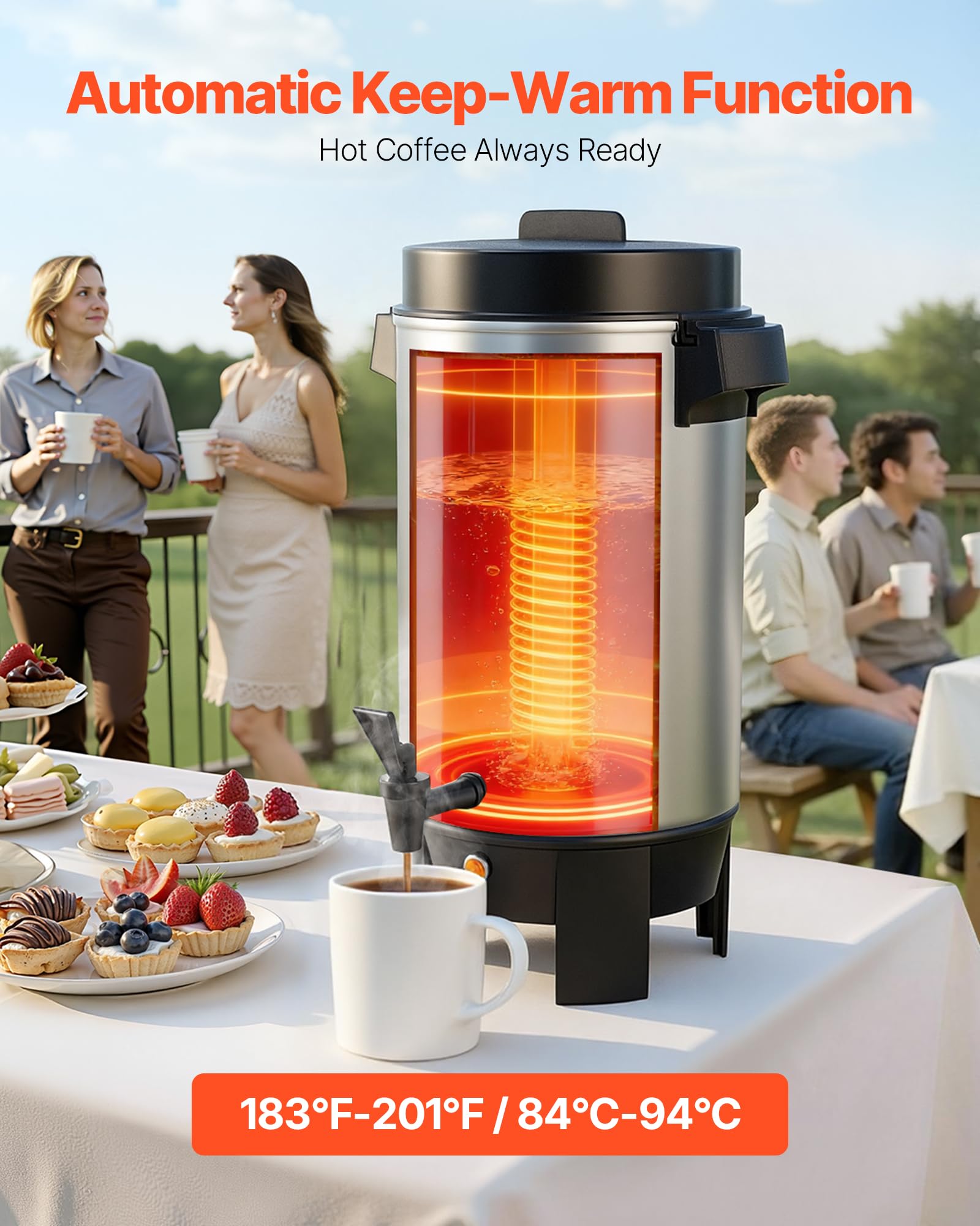 VEVOR Commercial Stainless Steel Coffee Urn Dispenser