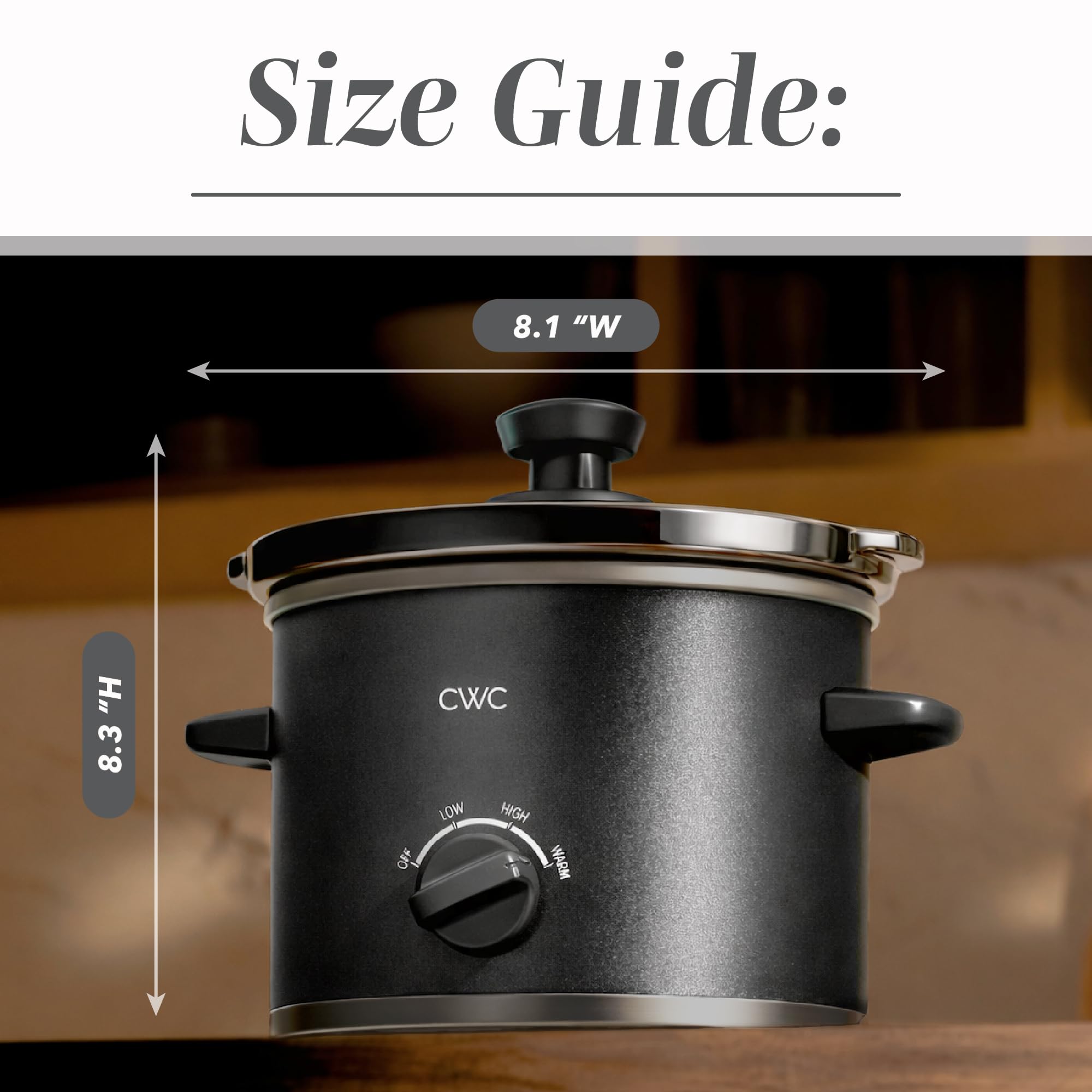 COOK WITH COLOR 2QT Mini Electric Round Slow Cooker - Adjustable Settings, Removable Stoneware Pot, Tempered Glass Lid, Dishwasher Safe, Cool-Touch Side Handles