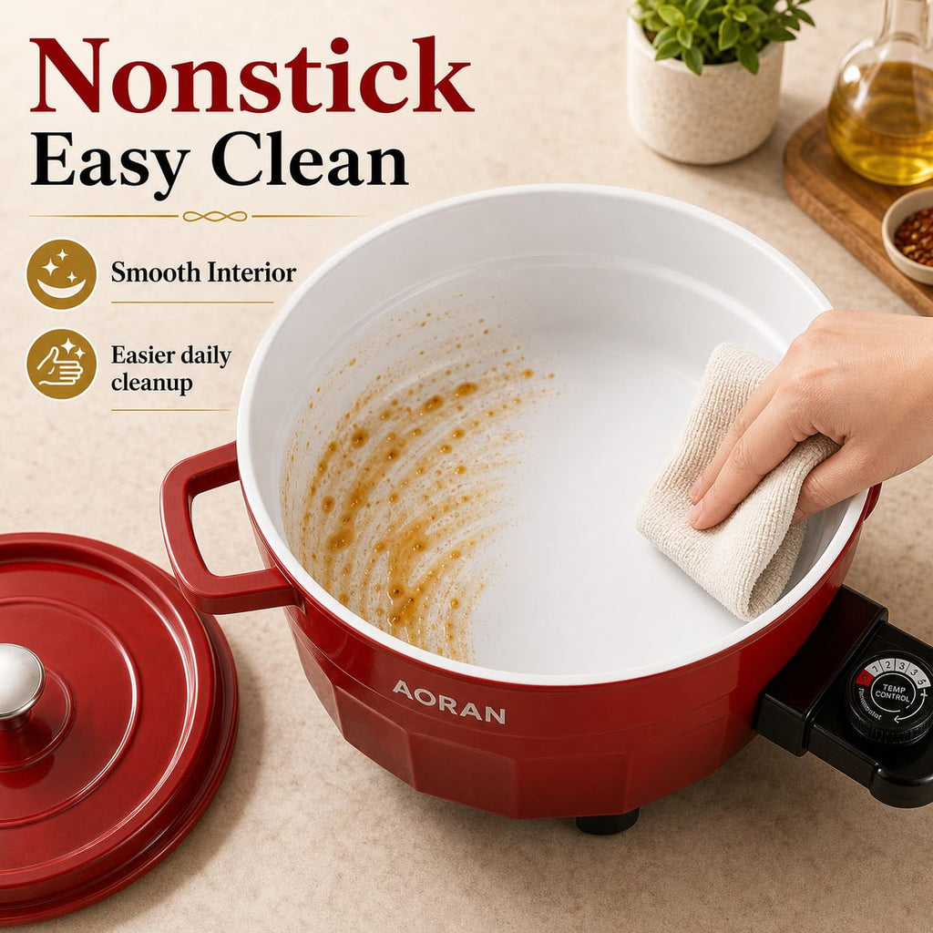 AORAN 6.5-Quart Electric Hot Pot & Nonstick Griddle