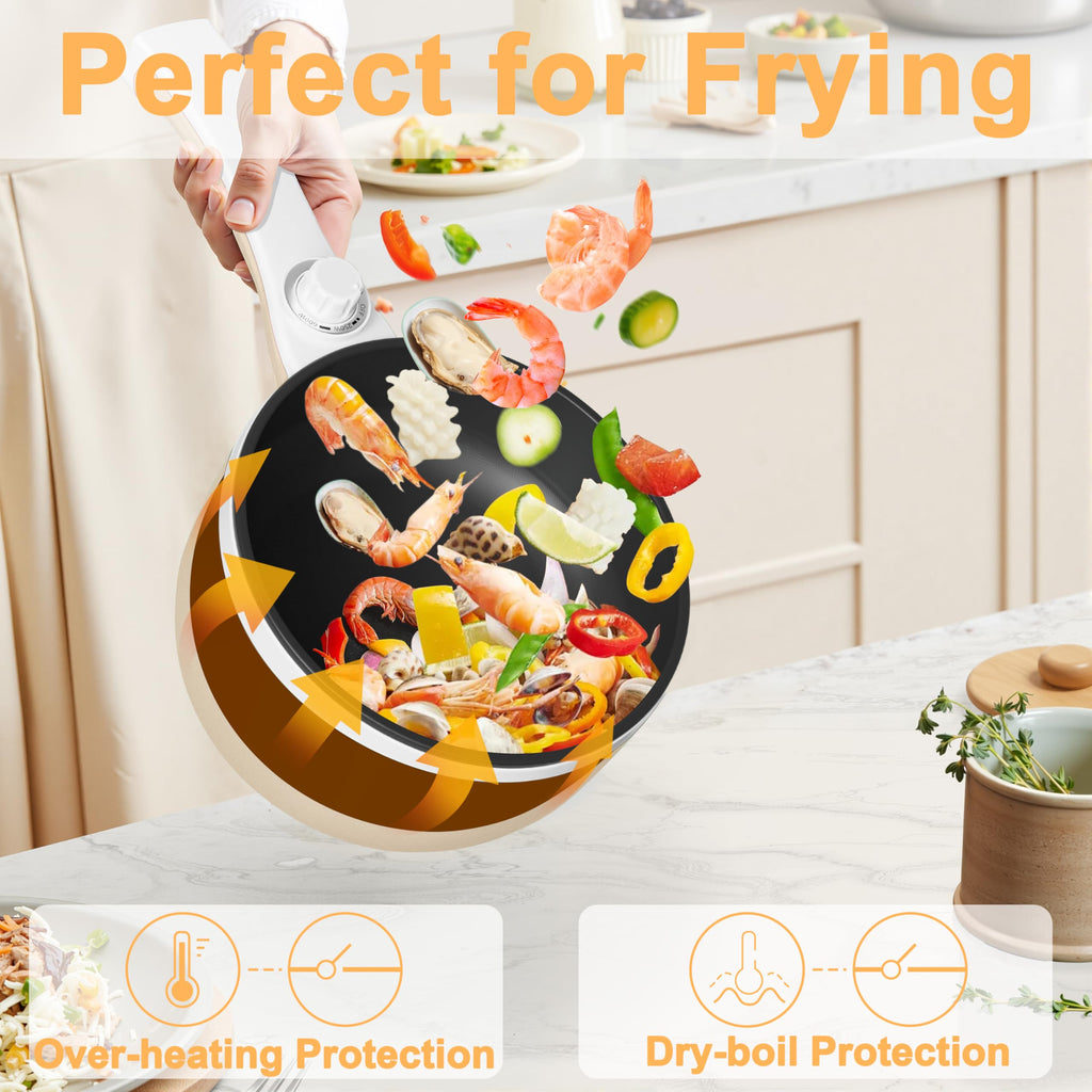 Dezin 1.5L Portable Electric Hot Pot & Nonstick Sauté Pan