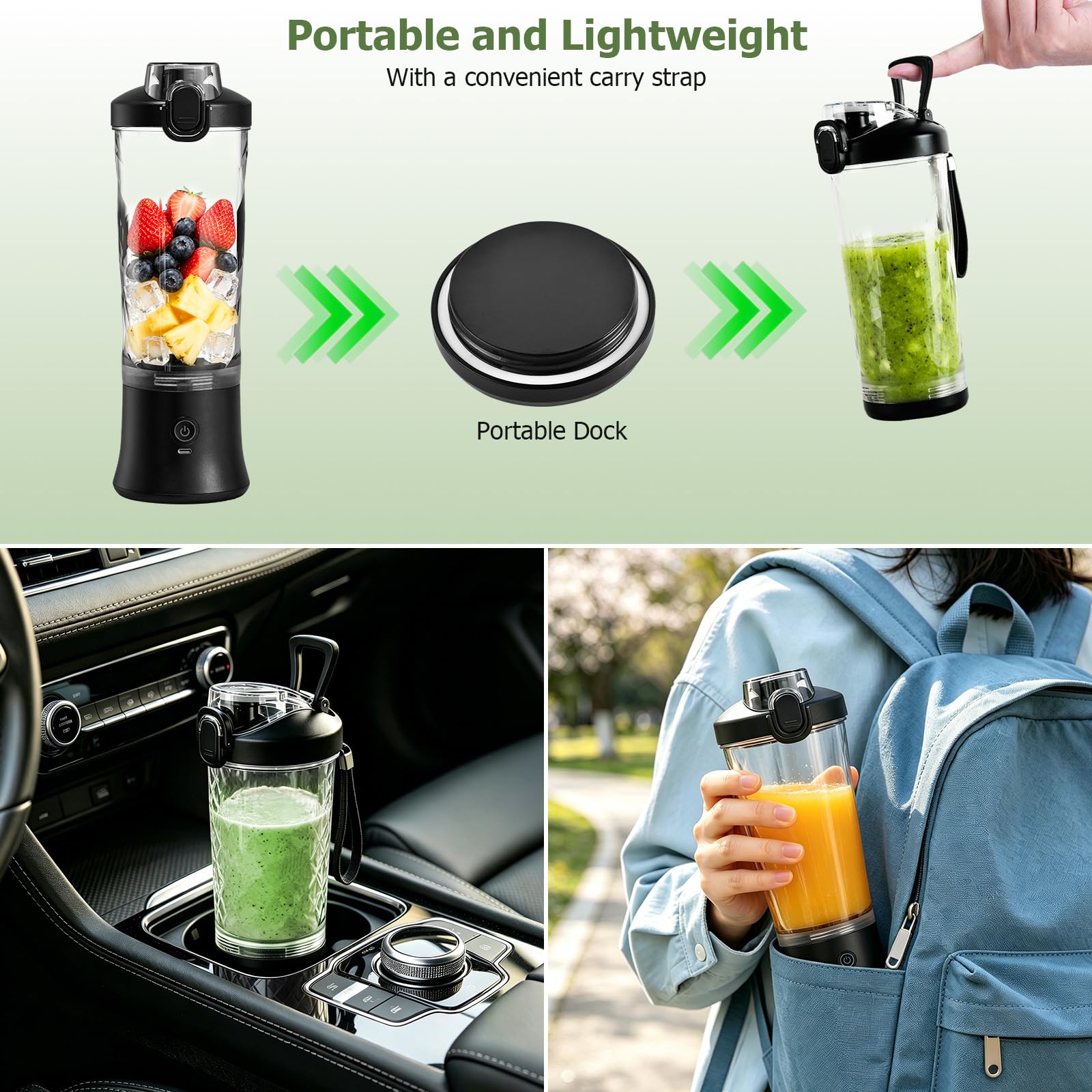 CC Store 20 oz USB-C Rechargeable Portable Blender