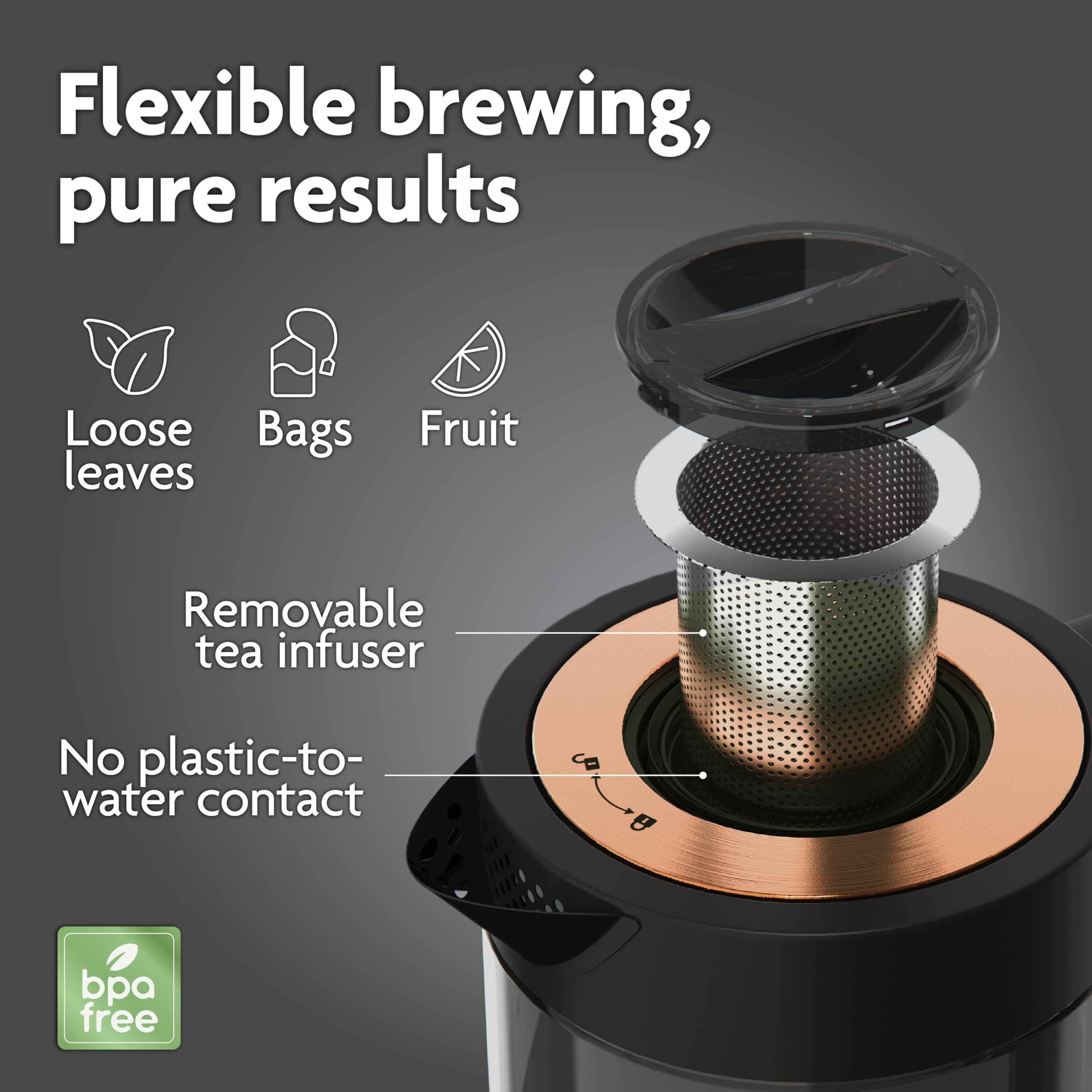 Vianté Hot Tea Maker Electric Glass Kettle
