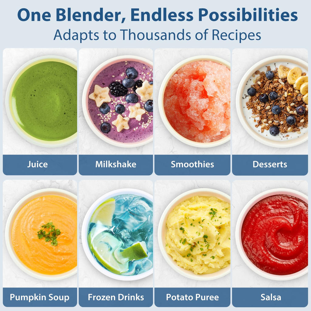 Aeitto 3 Preset Programs & 7 Speeds Professional Countertop Blender for Smoothies MAY