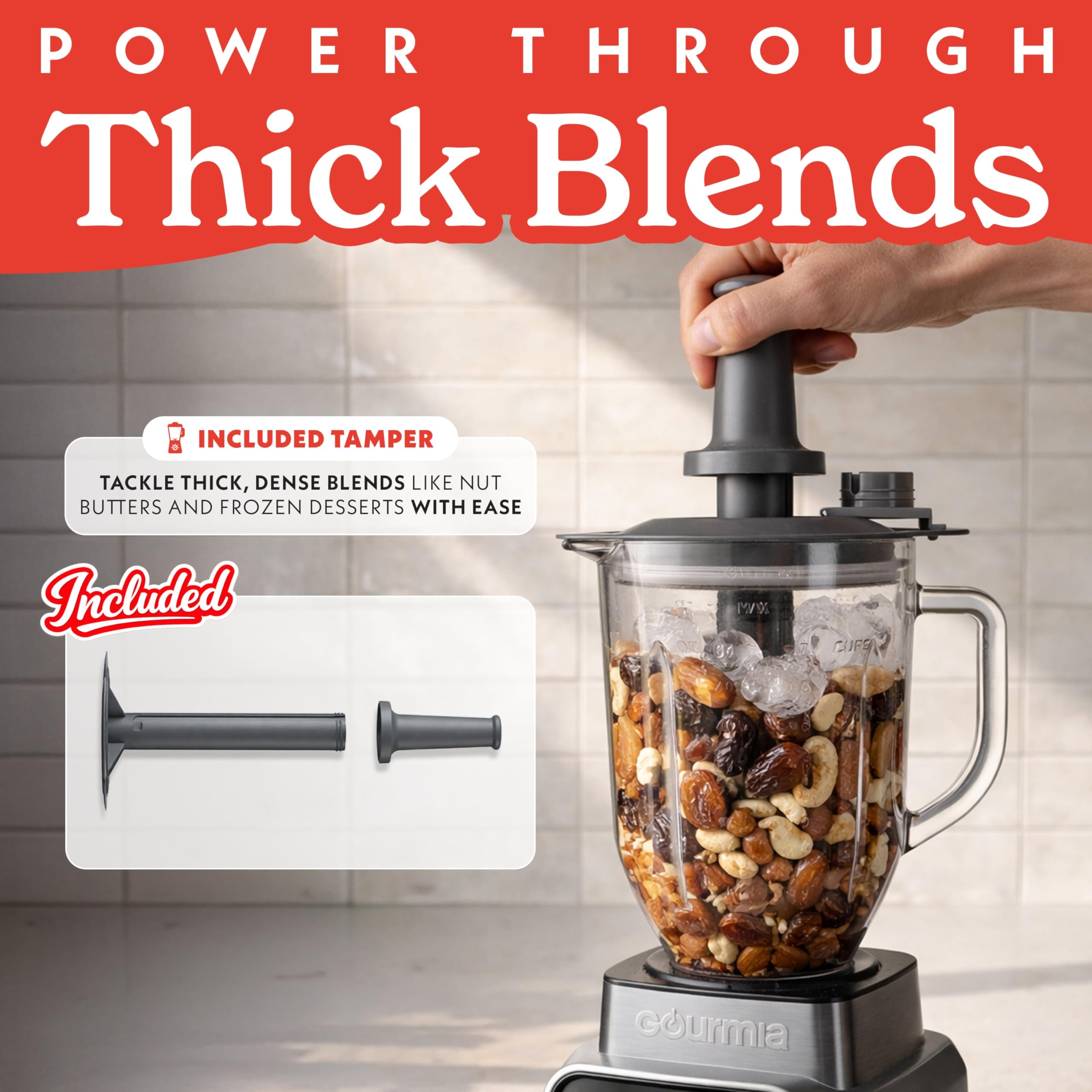 Gourmia 56 oz Digital Countertop Blender with 8 Programs