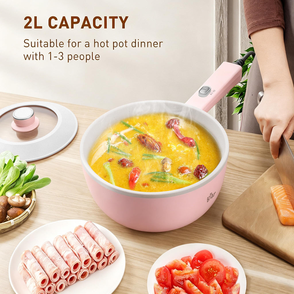Bear 2L Electric Mini Hot Pot & Rapid Ramen Cooker