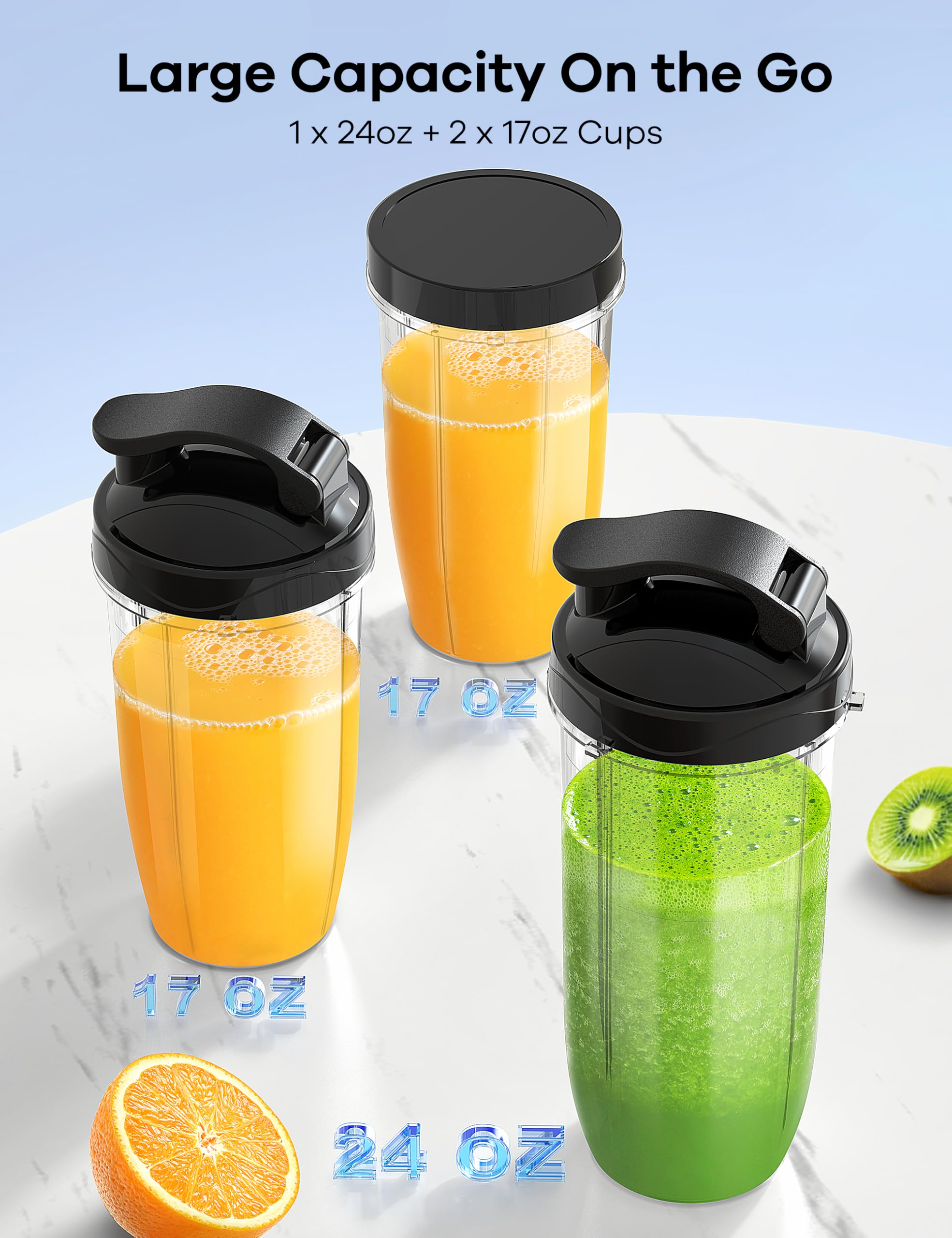Ganiza 14-Piece Personal Blender with 3 Portable Cups