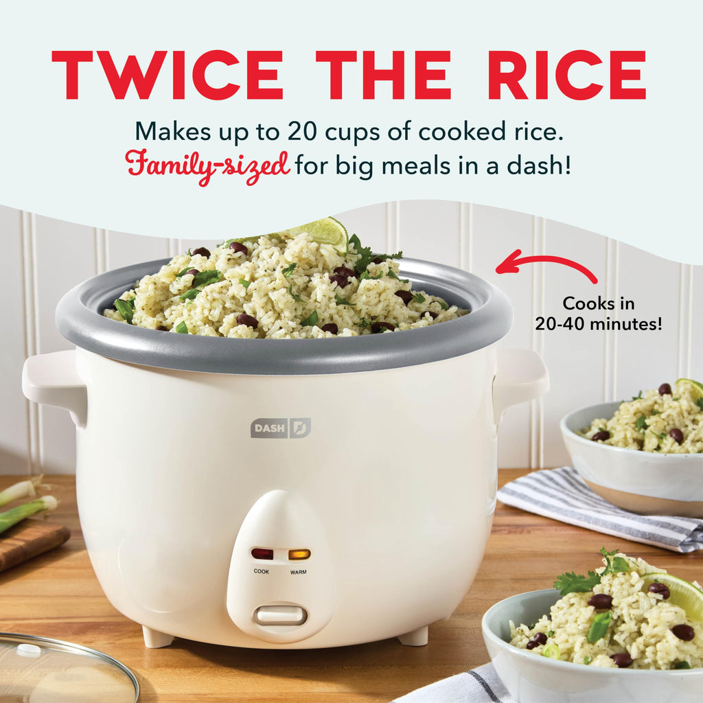 DASH Mini Rice Cooker Steamer with Removable Nonstick Pot, Keep Warm Function & Recipe Guide, One Half Quart, for Soups, Stews, Grains & Oatmeal