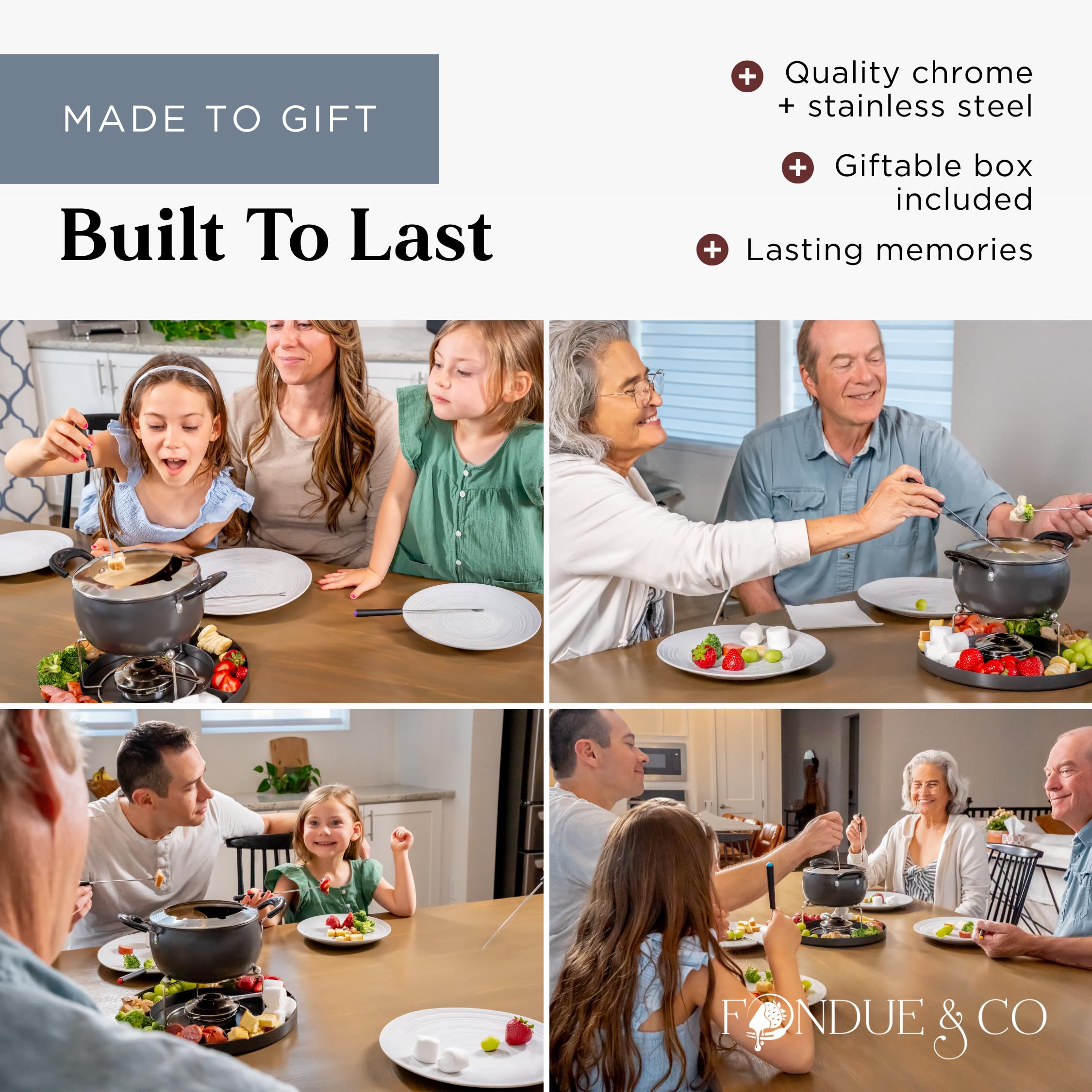 2.6-Quart Dual Cheese & Chocolate Fondue Pot Set
