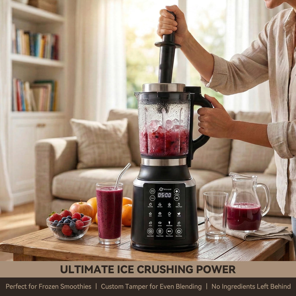 1500W Heated Glass Blender with 14 Presets & 9 Speeds