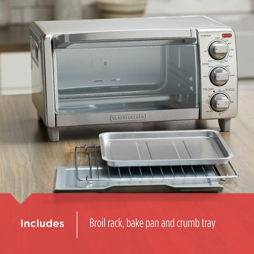 BLACK+DECKER 4-Slice Toaster Oven with 4 Cooking Functions