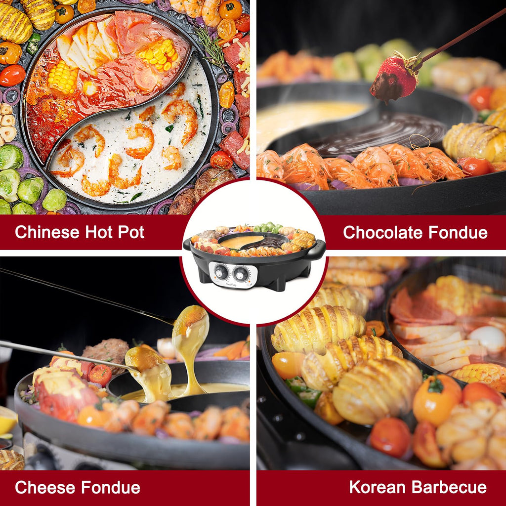 2-in-1 Electric Hot Pot & Smokeless Korean BBQ Grill