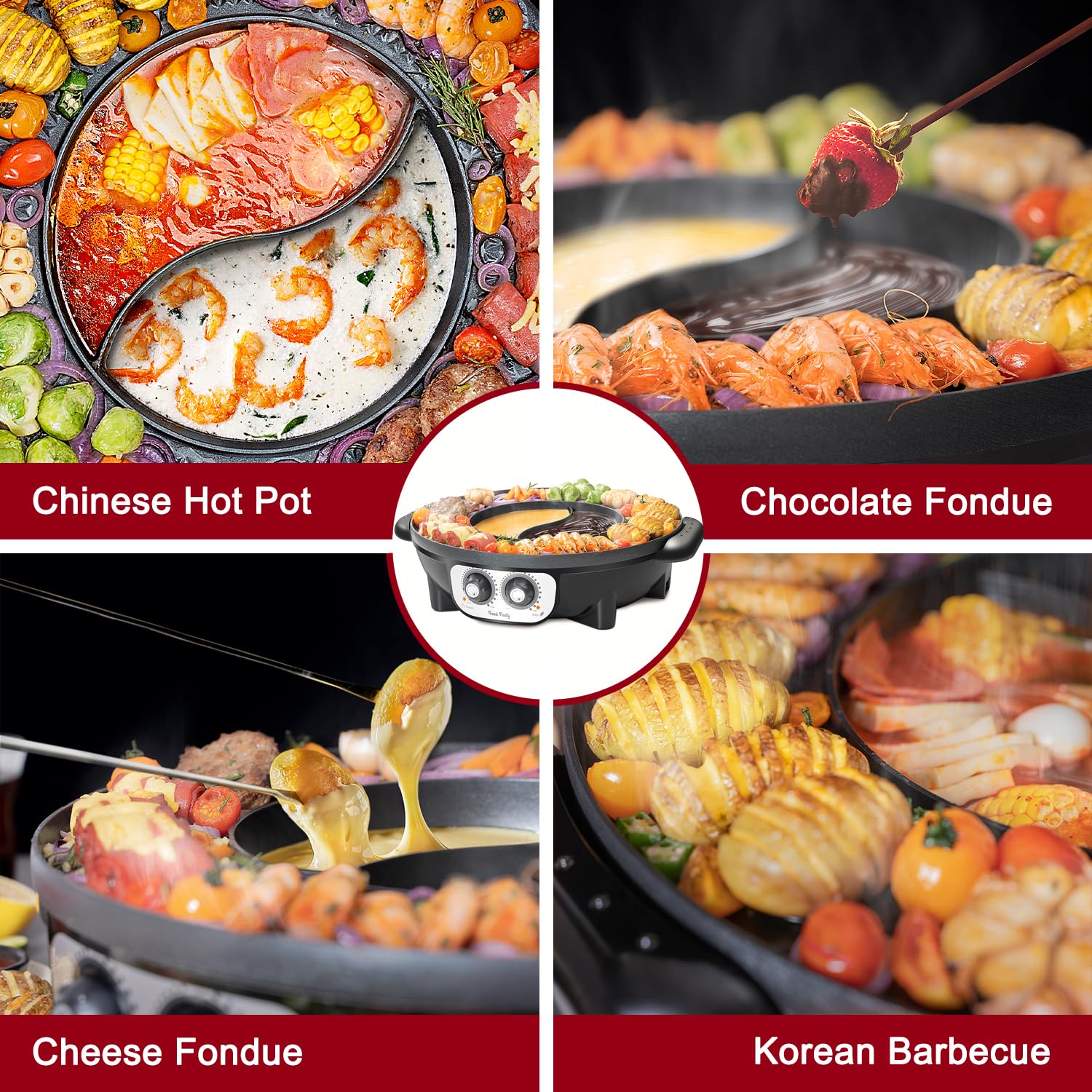 2-in-1 Electric Hot Pot & Smokeless Korean BBQ Grill