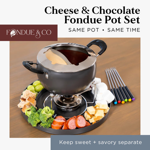 2.6-Quart Dual Cheese & Chocolate Fondue Pot Set