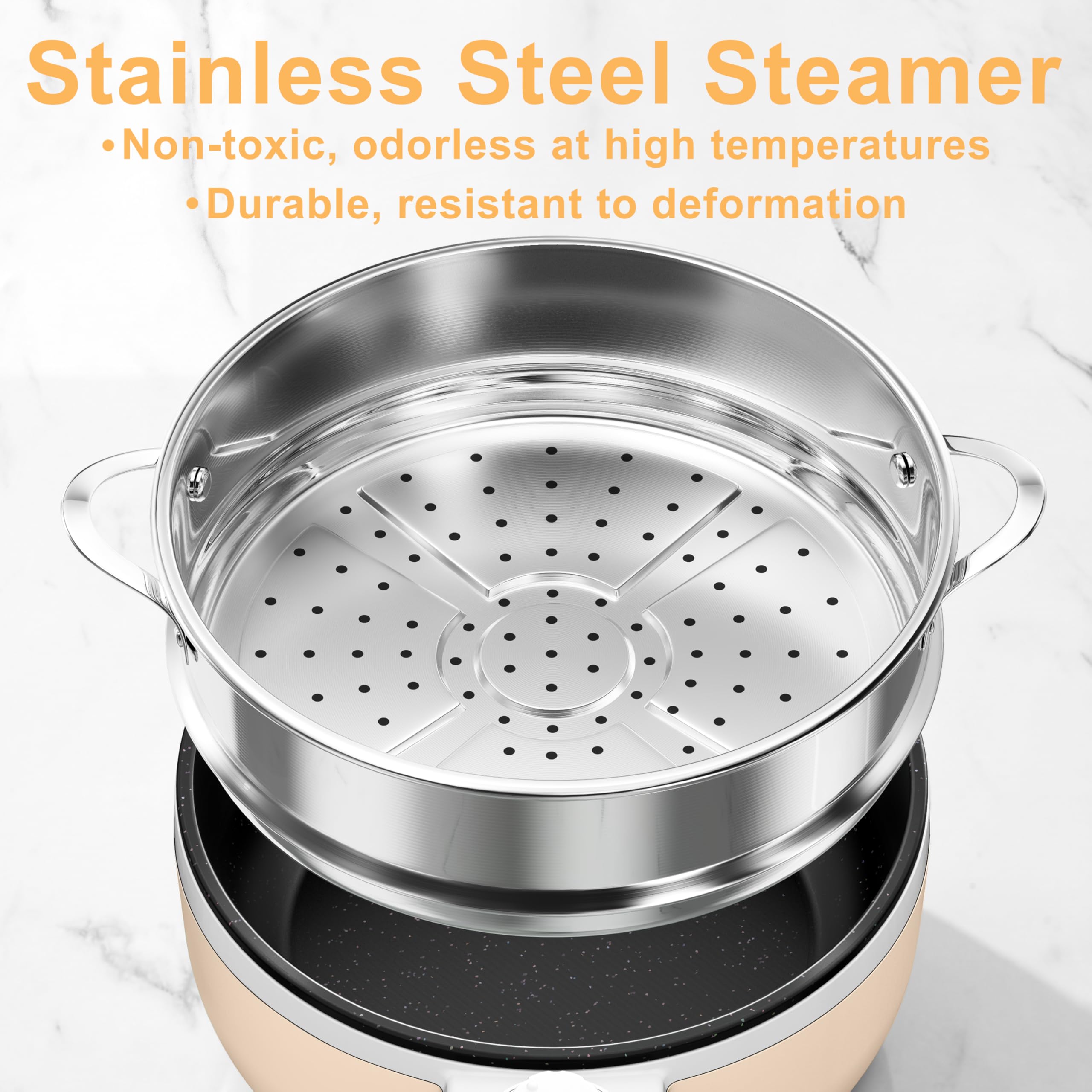 Dezin 1.5L Portable Electric Hot Pot & Nonstick Sauté Pan