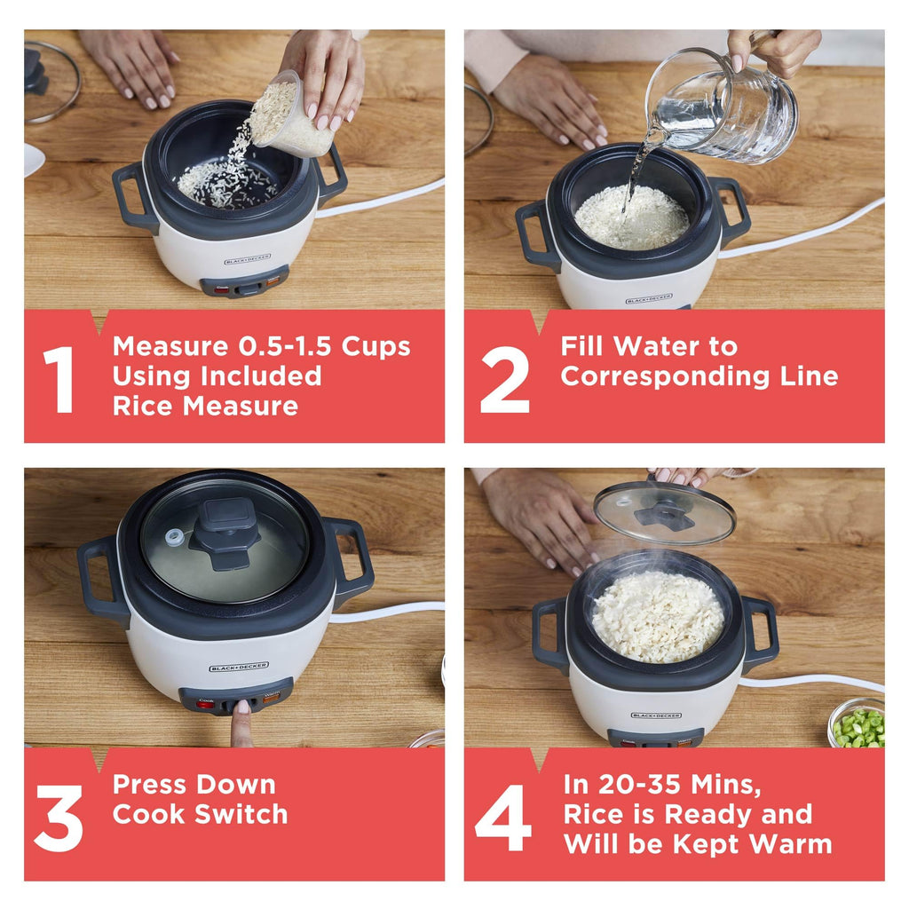BLACK+DECKER RC503 Dry/3-Cup Cooked Rice Cooker