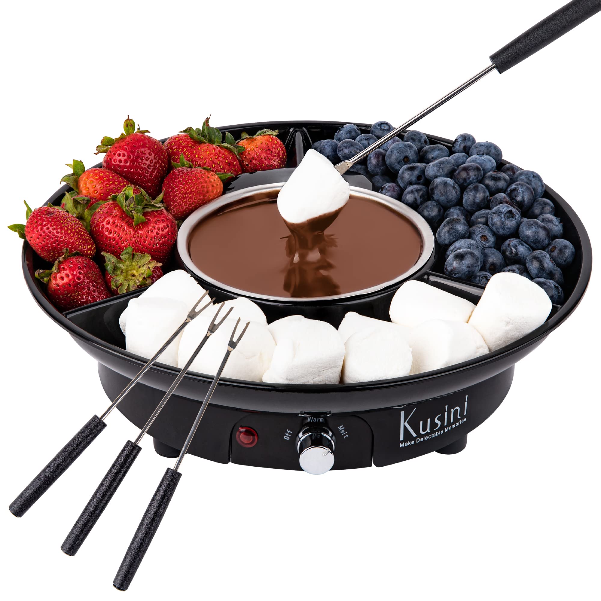 Kusin Electric Fondue Pot Set for Cheese & Chocolate
