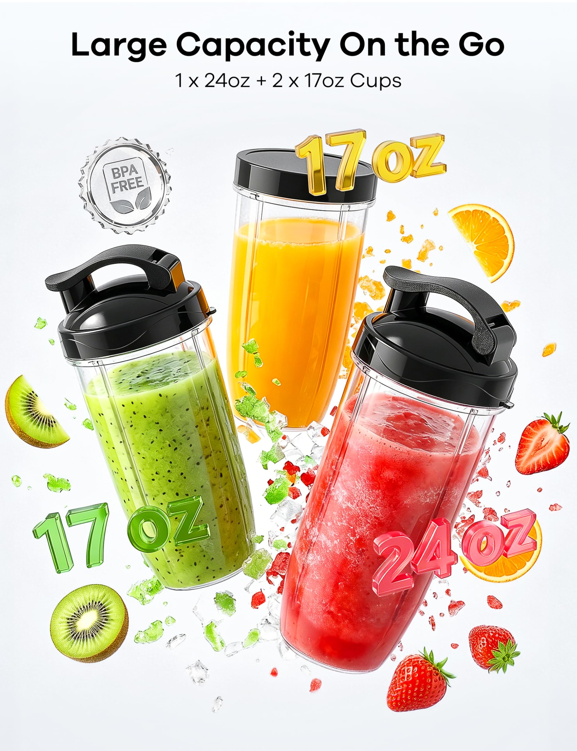 Ganiza 14-Piece Personal Blender with 3 Portable Cups