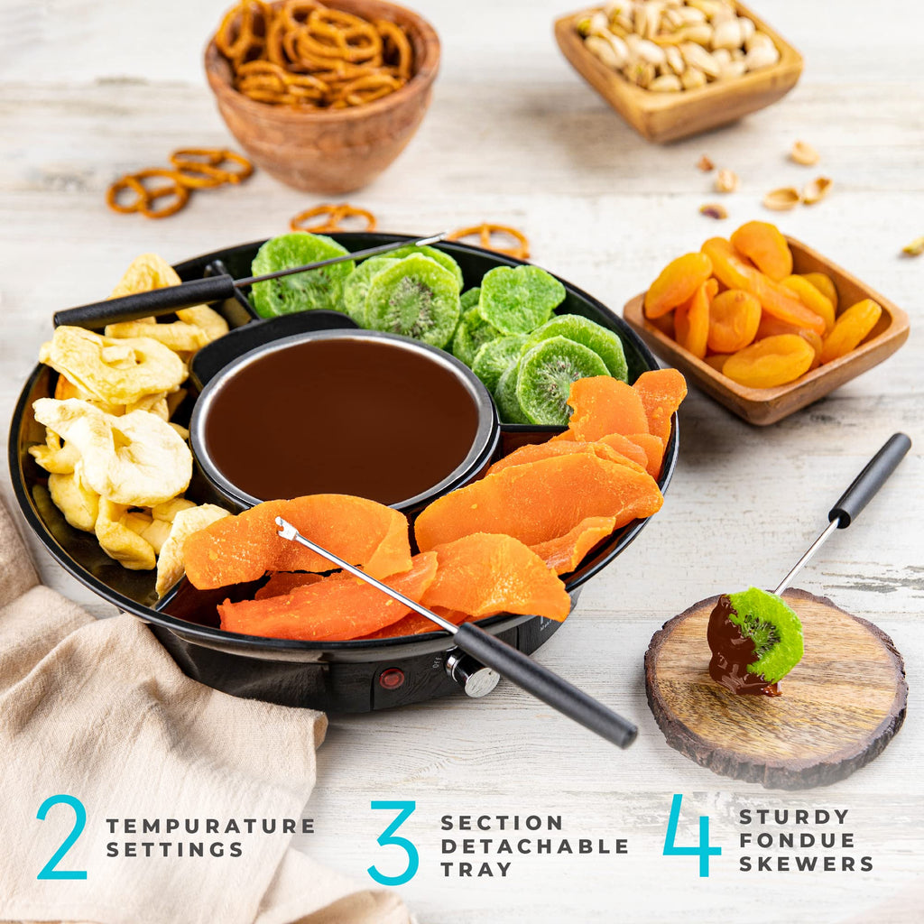 Kusin Electric Fondue Pot Set for Cheese & Chocolate