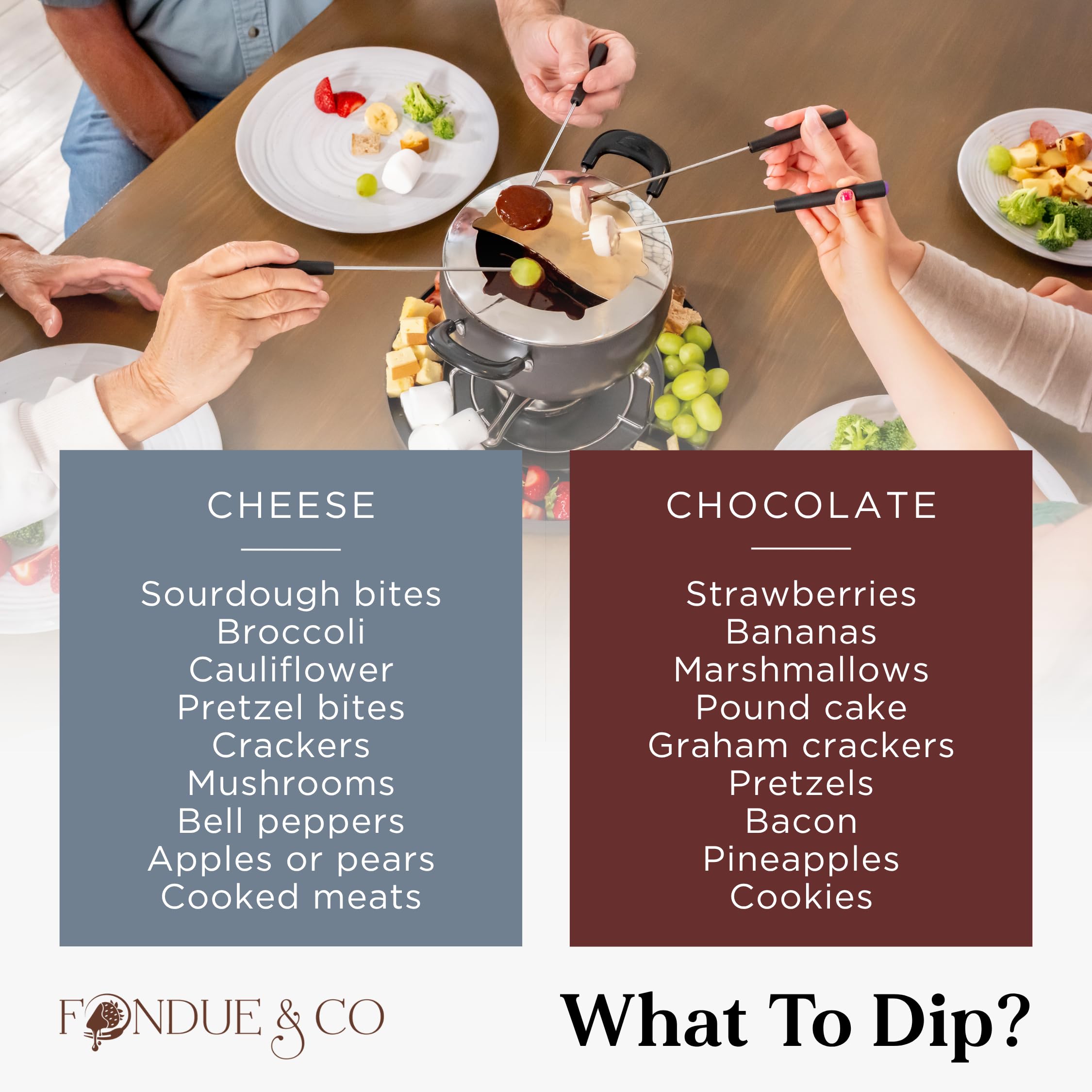2.6-Quart Dual Cheese & Chocolate Fondue Pot Set