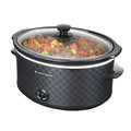 West Bend 6-Quart Manual Crockery Style with Dishwasher Safe Oval Ceramic Crockpot and Glass Lid Two Temperature Settings Plus Keep Warm