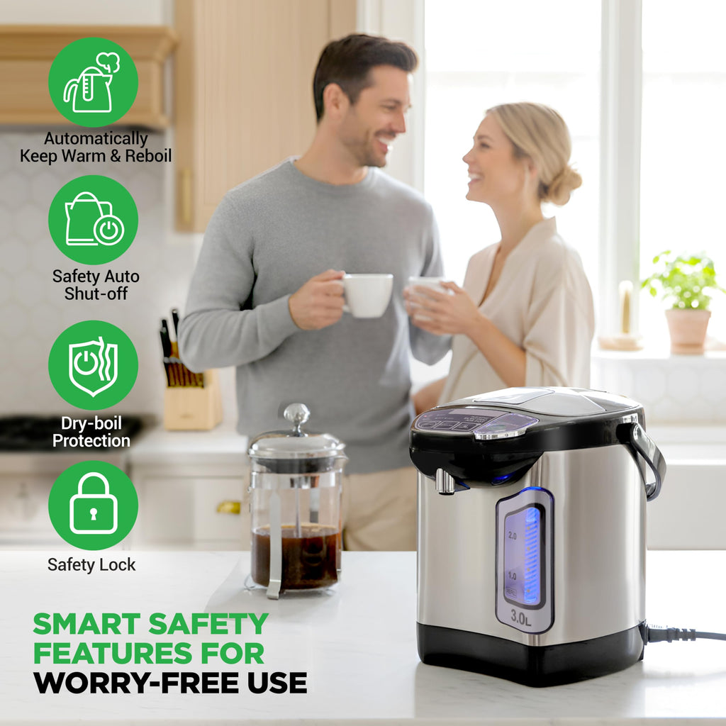 Electric Hot Water Boiler & Warmer with Keep-Warm Function