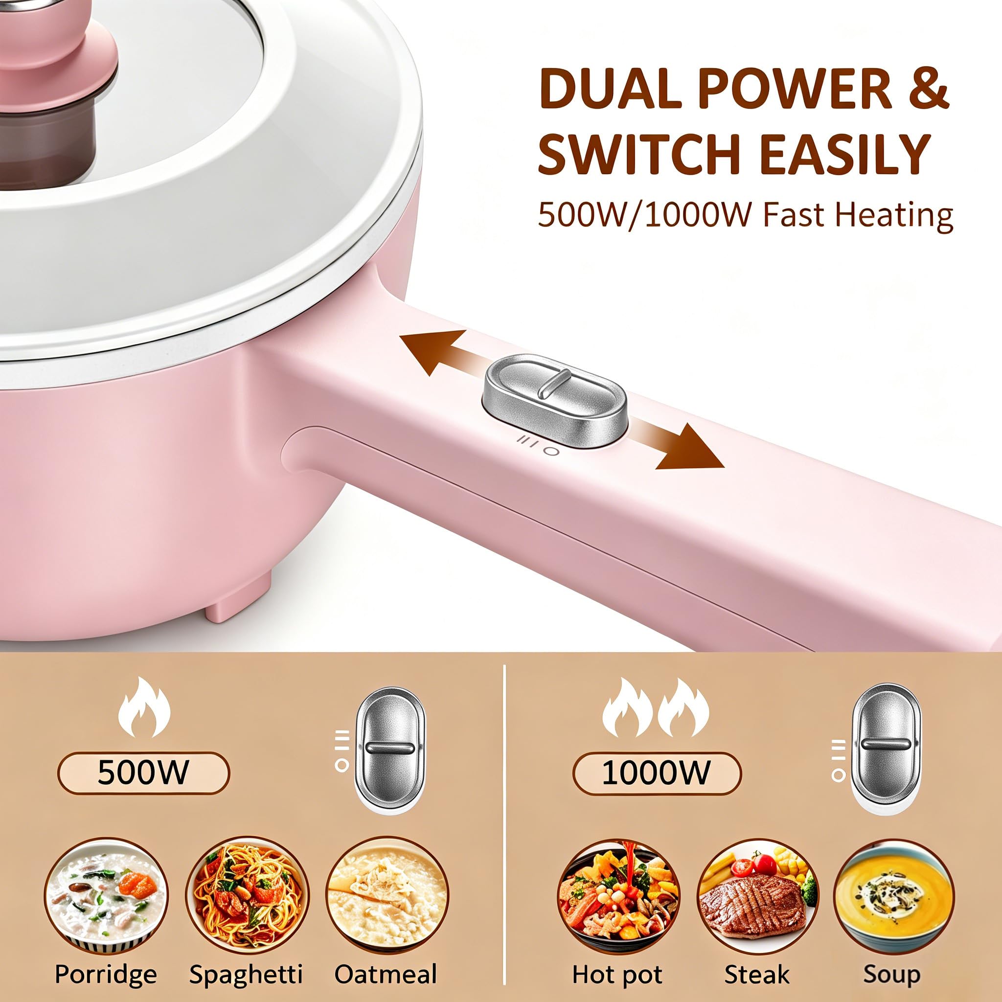 Bear 2L Electric Mini Hot Pot & Rapid Ramen Cooker
