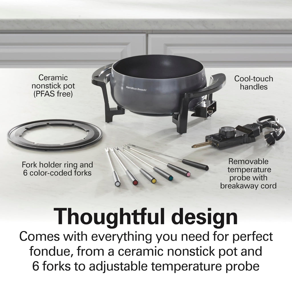 Hamilton Beach Electric Fondue Pot with Temperature Control