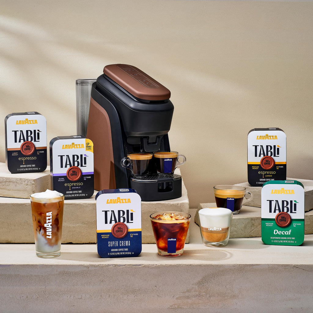 Lavazza Tablì Espresso Machine (Brown) and Milk Frother