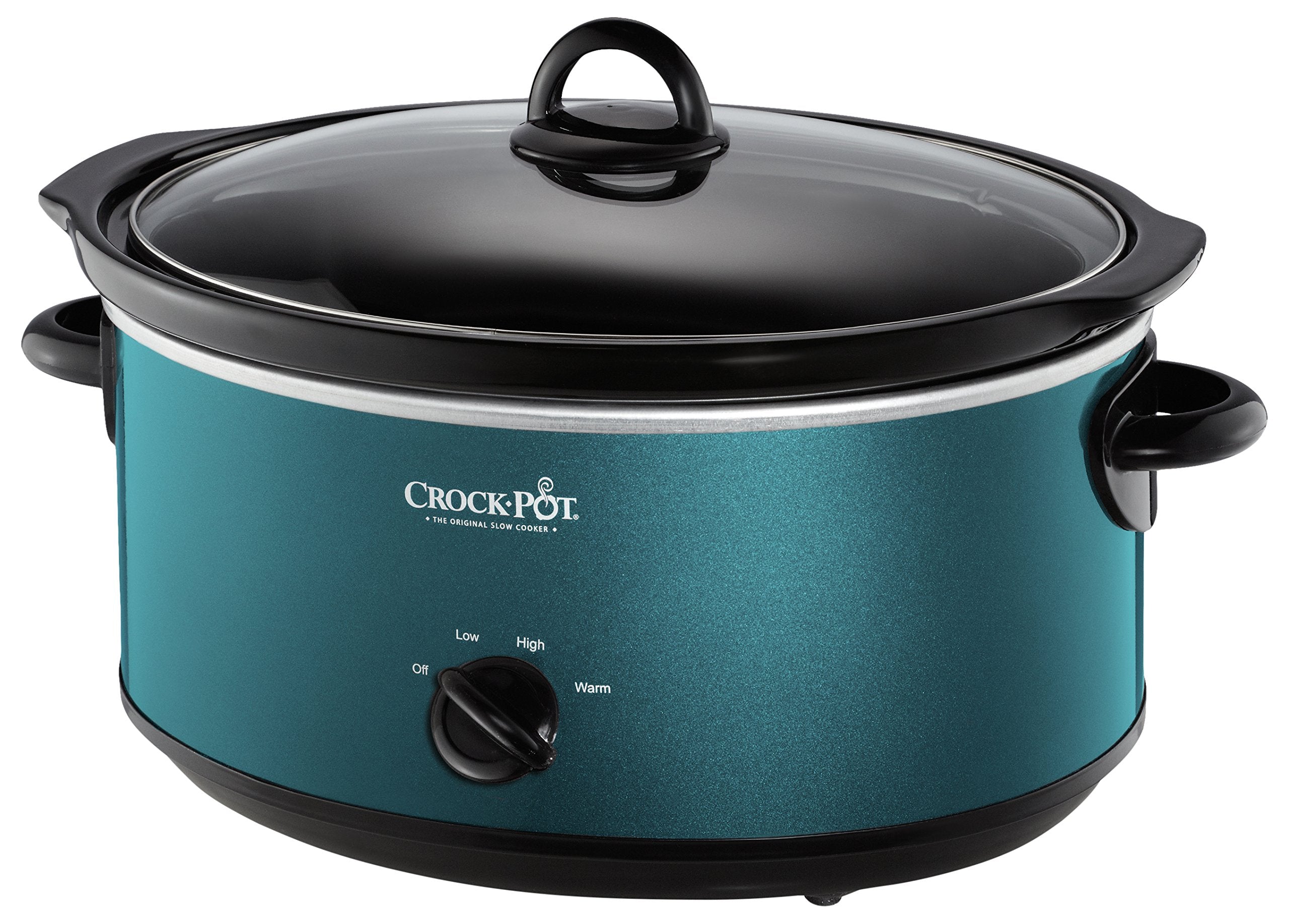 Crock-Pot Small 2.5 Quart Casserole Slow Cooker in White/Blue, Enjoy Eye-Catching Quick Meals, Durable and Compact