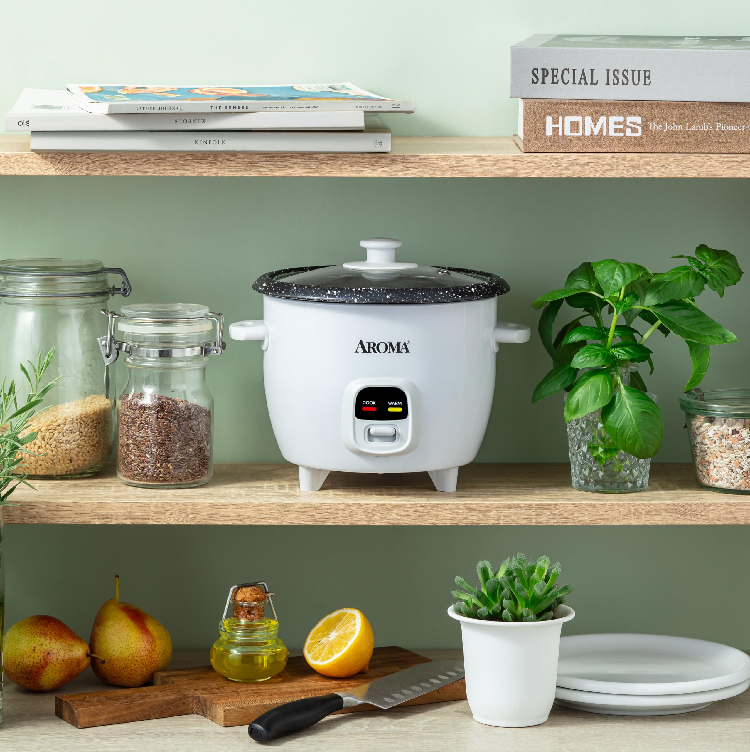 AROMA® 20-Cup (Cooked) One-Touch Rice Cooker and Food Steamer with Auto-Warm | 10 cups uncooked, 20 cups cooked (ARC-390NGP)