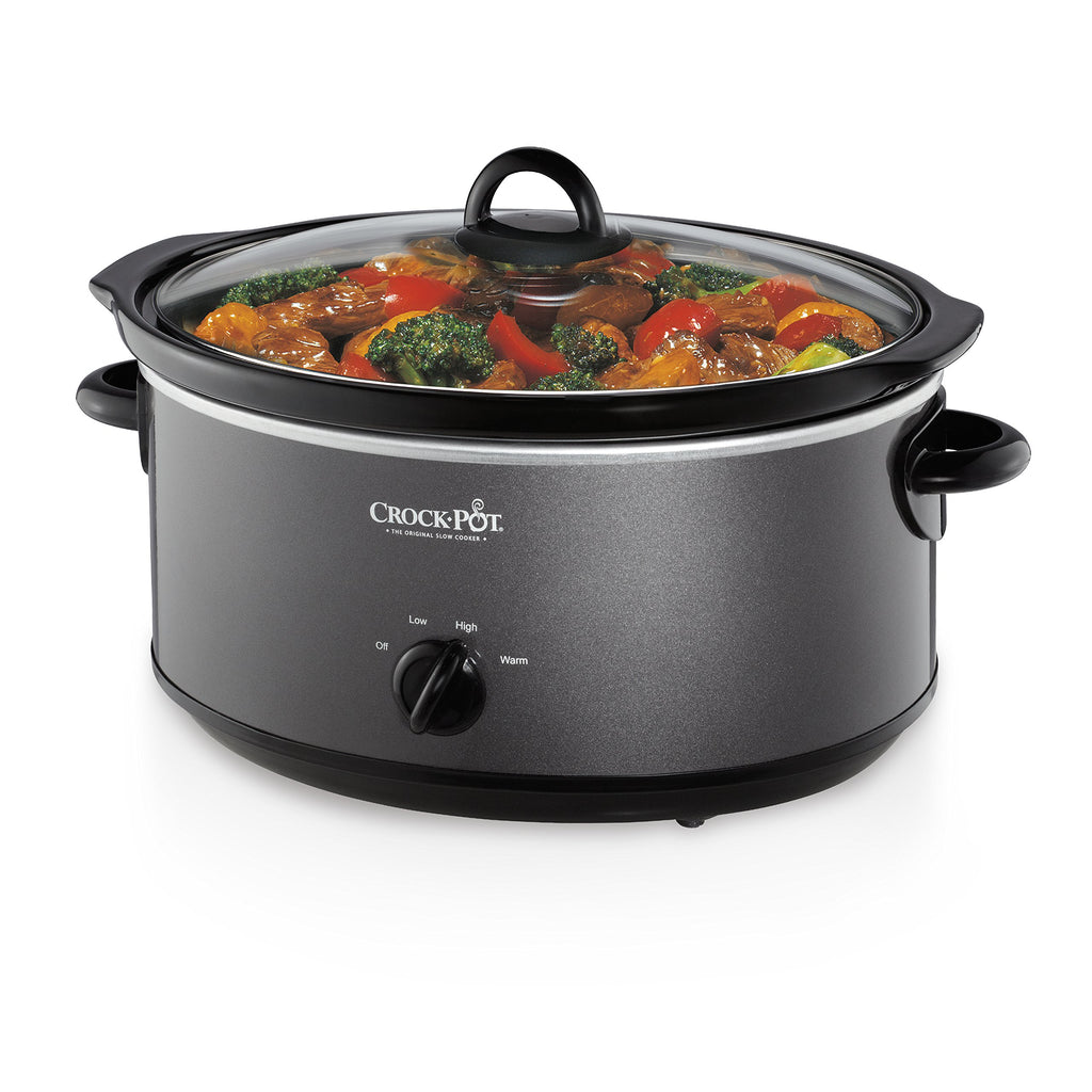 Crock-Pot Small 2.5 Quart Casserole Slow Cooker in White/Blue, Enjoy Eye-Catching Quick Meals, Durable and Compact