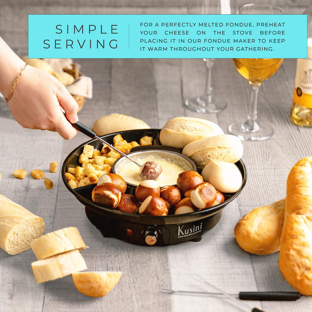 Kusin Electric Fondue Pot Set for Cheese & Chocolate