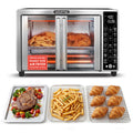 Gourmia French Door Air Fryer Toaster Oven – FryForce 360°, Digital Display