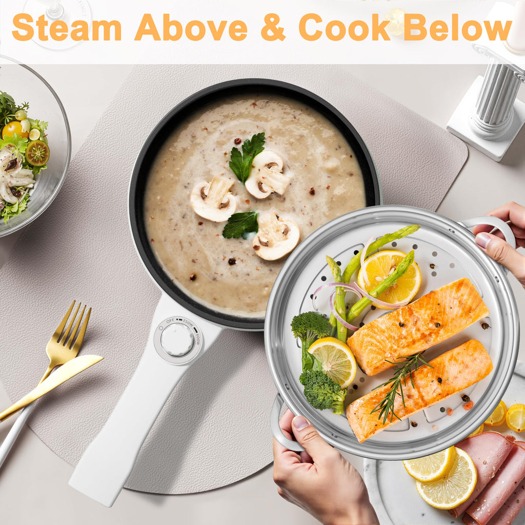 Dezin 1.5L Portable Electric Hot Pot & Nonstick Sauté Pan